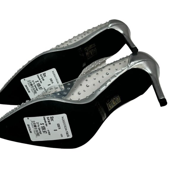 NEW Jeffrey Campbell Crystaline Rhinestone Pump Clear-Silver Heels Sz 8 - Picture 6 of 7